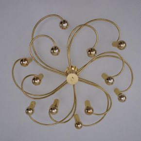 #74 Brass Ceiling Lamp With 12 Arms
