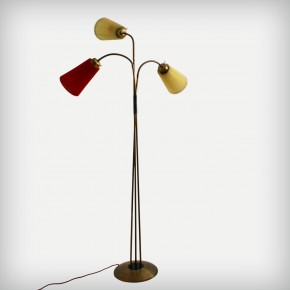 Three-Arm Brass Floor Lamp