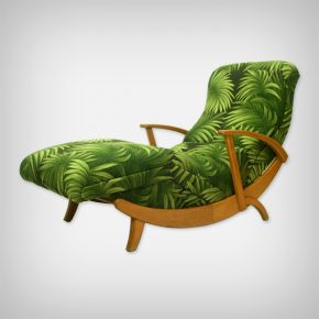 Beech & Palm Fabric Chaise Longue