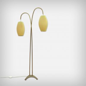 Brass Floor Lamp With Celluloid Shades