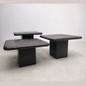 #58 Set Of 3 Brutalist Nesting Tables