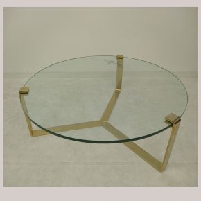 #77 Round Brass & Glass Coffee Table • Model Klassik 1022