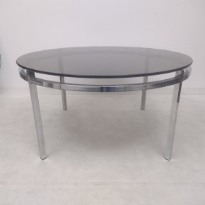 #96 Chrome & Smoke Glass Coffee Table