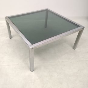 #45 Chrome & Smoke Glass Coffee Table