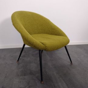#170 Metal & Fabric Lounge Chair