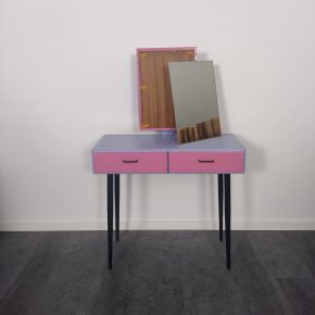#176 Teak Make-Up Table With Mirror