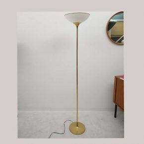 #126 Brass & Opal Glass Floor Lamp