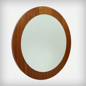 Round Walnut Mirror