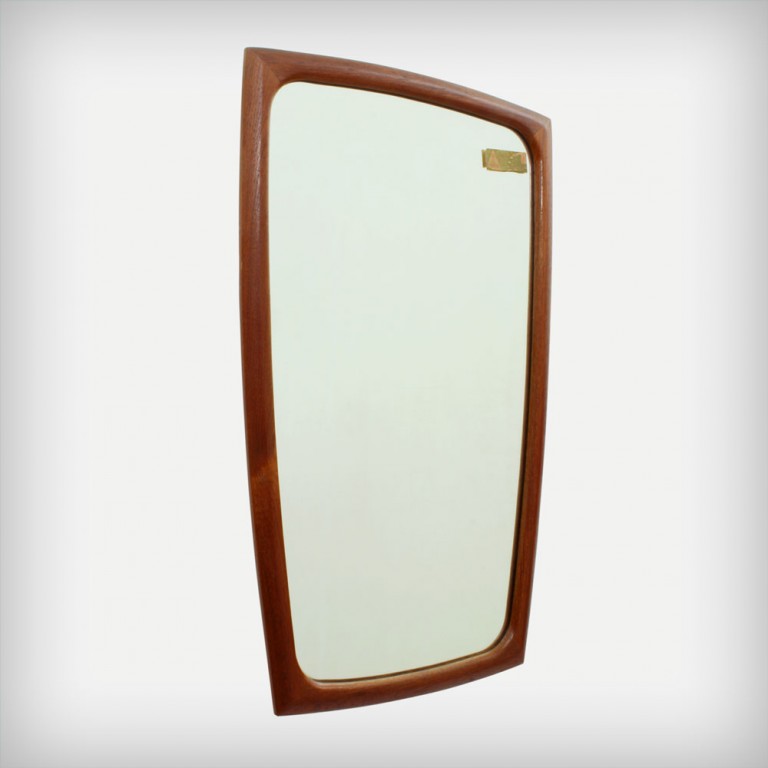 Solid Teak Mirror Good Old Vintage • Design Furniture from the 50s