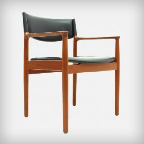 Teak & Black Skai Armchair