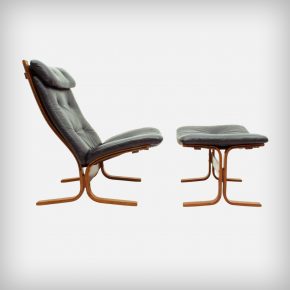 Plywood & Leather Lounge Chair & Ottoman • Model Siesta