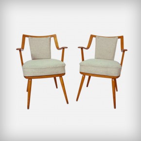 Set Of 2 Beechwood Easy Chairs