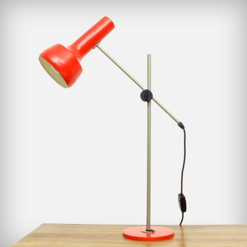 Desk Lamp Orange Red Mid Century Good Old Vintage Design