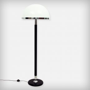 Chrome, Wood & Perpex Floor Lamp