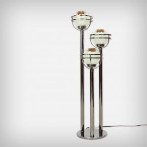 Murano Glass & Chrome Floor Lamp