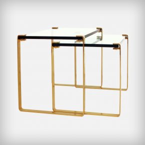 Set of 2 Gold and Glass Nesting Tables • Klassik 1022