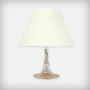 Clear Glass & Fabric Desk Lamp • Model Fanfare Bordlamp