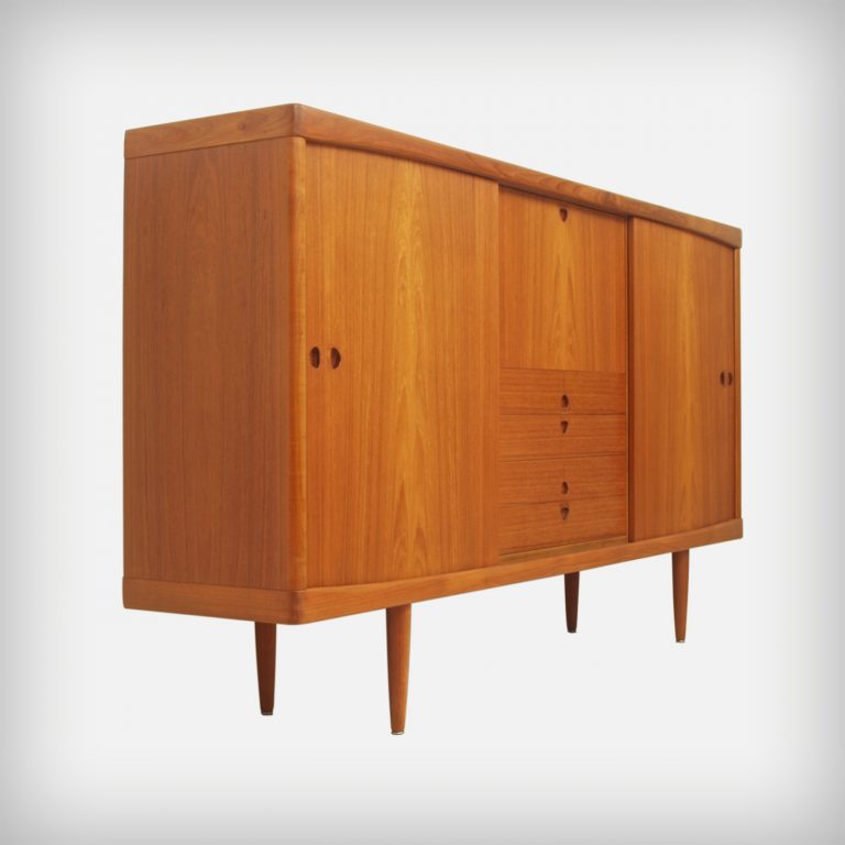 Teak Highboard With Sliding Doors Good Old Vintage • Design Furniture