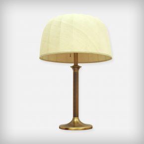 Huge Brass & Fabric Desk Lamp