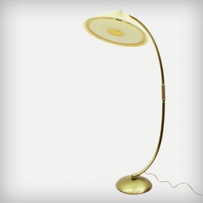 Brass Arc Lamp With An Adjustable Celluloid Shade