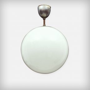 Round Opal Glass & Metal Lamp