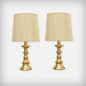 Set Of 2 Huge Brass Desk Lamps