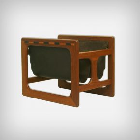 Teak and Leather Magazine Rack