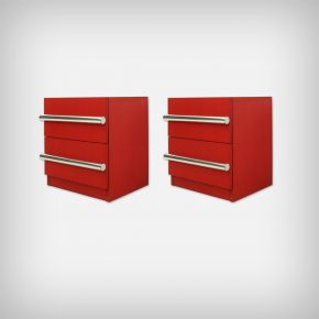 Set Of 2 Red Chest Of Drawers