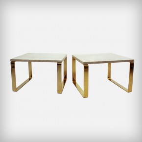 Gold & Travertine Side Tables • 1062 Primus