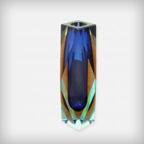 Faceted Multicoloured Murano Glass Vase