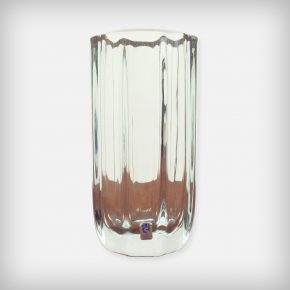 Heavy Octagonal Crystal Glass Vase