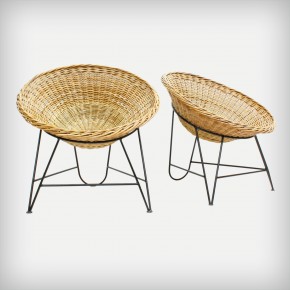 Set Of 2 Wicker Chairs